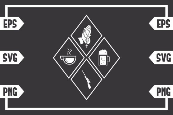 Coffee Jesus Beer and Hunting Rifle: A Bold Graphic Design Asset for Lifestyle and Niche Blogging