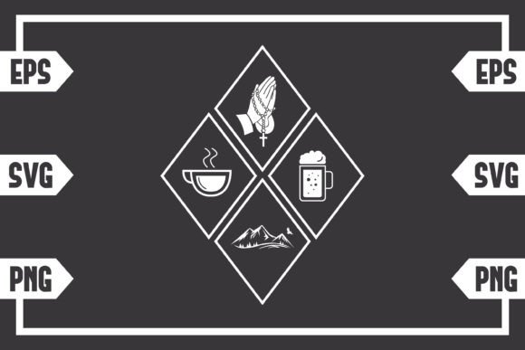 Coffee Jesus Beer and Mountain: A Bold Graphic for Lifestyle Blogs and Craft Content