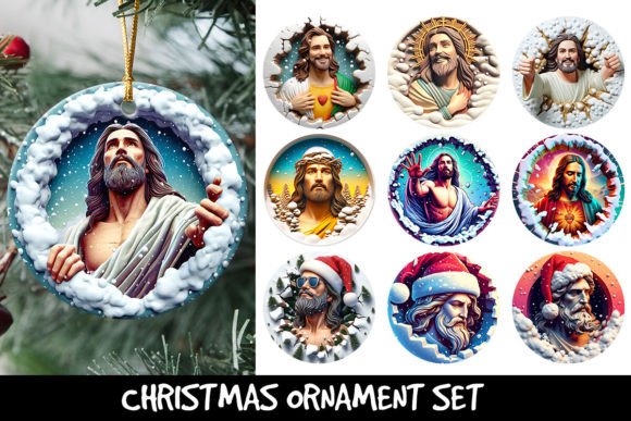 Jesus Christ Ornament Bundle: Graphics for Faith Crafts