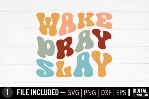 Wake Pray Slay - Jesus Christian Retro: A Faith-Inspired Graphic for Crafts & Creative Projects